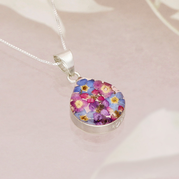 フラワーアクセサリー Candy Flower シルバーネックレス BLP05