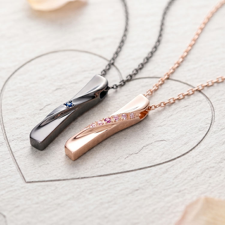 THE KISS シルバーペアネックレス JW-SN1835-JW-SN1834