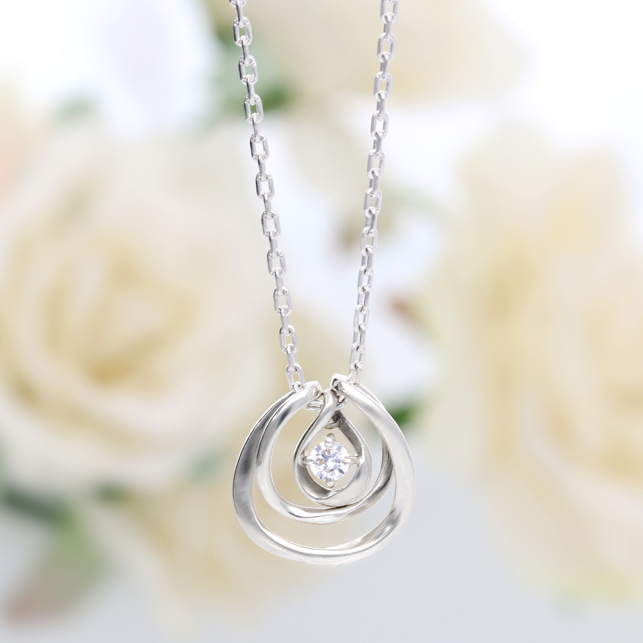 Sweet Rose レディース シルバーネックレス SSN003