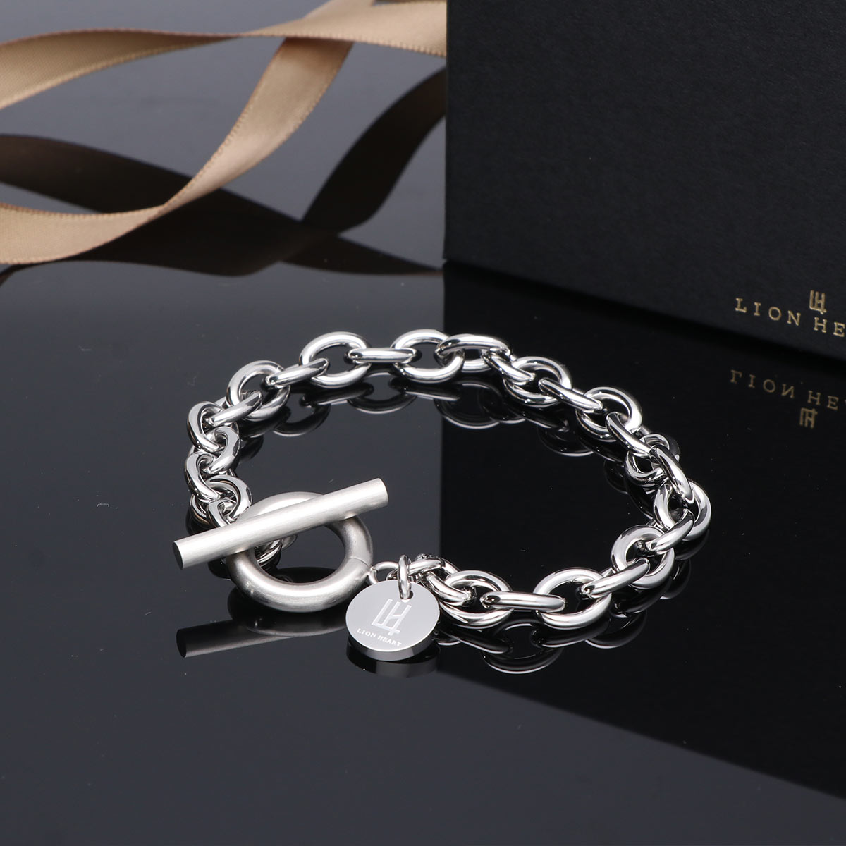 LION HEART メンズ ステンレスブレスレット 03BR0015SB