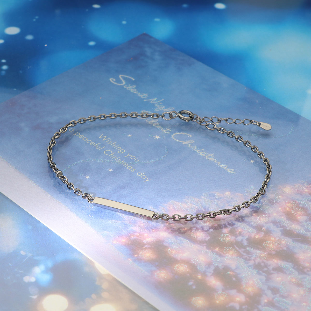 THE KISS メンズ シルバーチェーンブレスレット JW-SBR2501