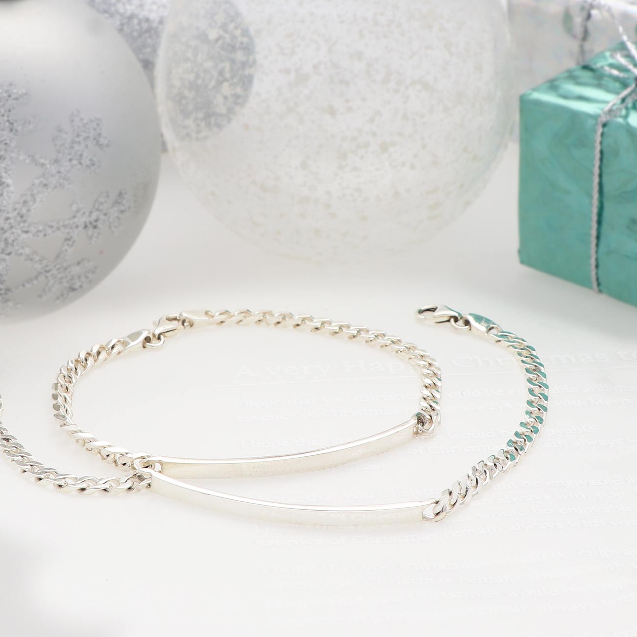 SATURNO シルバーチェーンペアブレスレット B01108-20-B01108-18