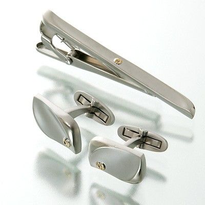 ブラスカフス&タイピンセット