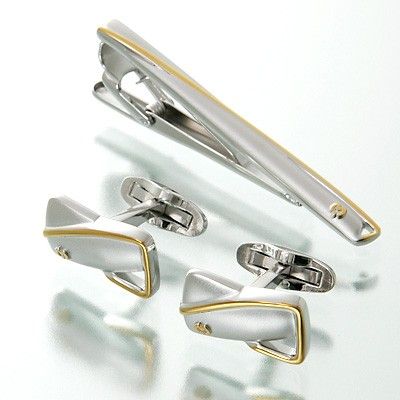 ブラスカフス&タイピンセット