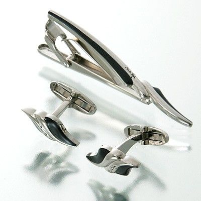 ブラスカフス&タイピンセット