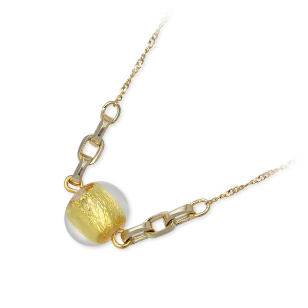 金箔ガラス ブラスネックレス