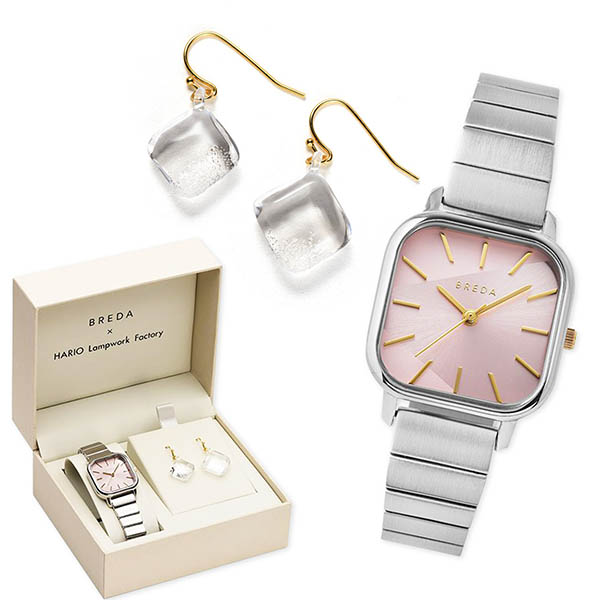 BREDA ステンレスウォッチ・HARIOピアスセット