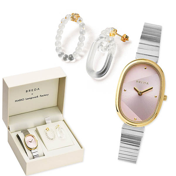 BREDA ステンレスウォッチ・HARIOピアスセット