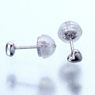 ホワイトゴールドスタッドピアス