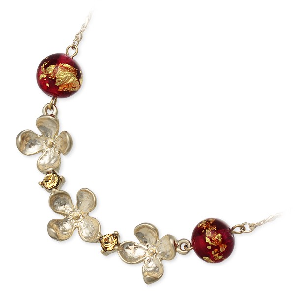 金箔ガラス ブラスネックレス