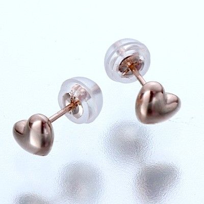 ピンクゴールドスタッドピアス
