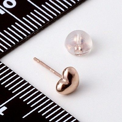 ピンクゴールドスタッドピアス