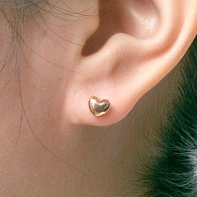 ピンクゴールドスタッドピアス