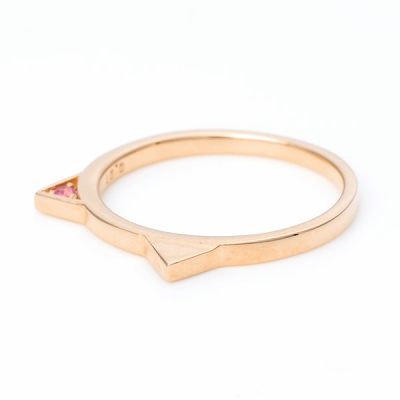 ピンクゴールドピンキーリング