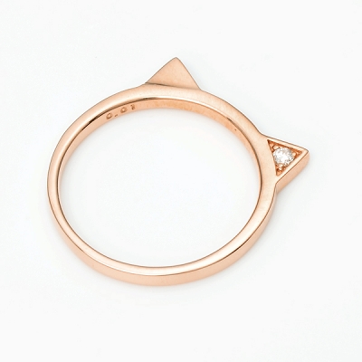 ピンクゴールドピンキーリング