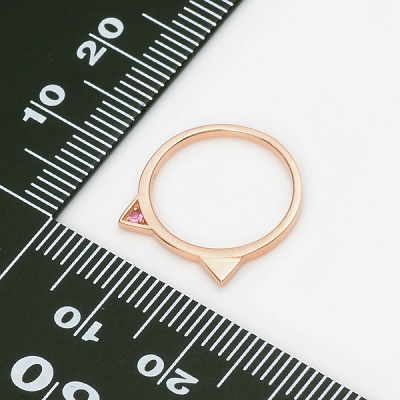 ピンクゴールドピンキーリング