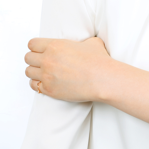 ピンクゴールドピンキーリング