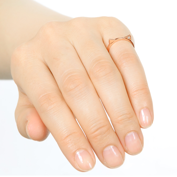 ピンクゴールドピンキーリング