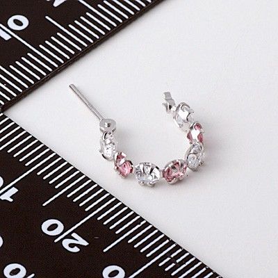 ホワイトゴールドフープピアス