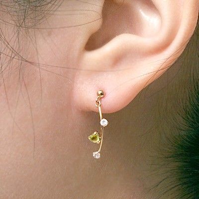 ピンクゴールドスタッドピアス