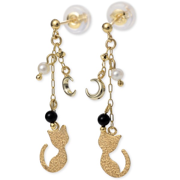 me. イエローゴールドピアス