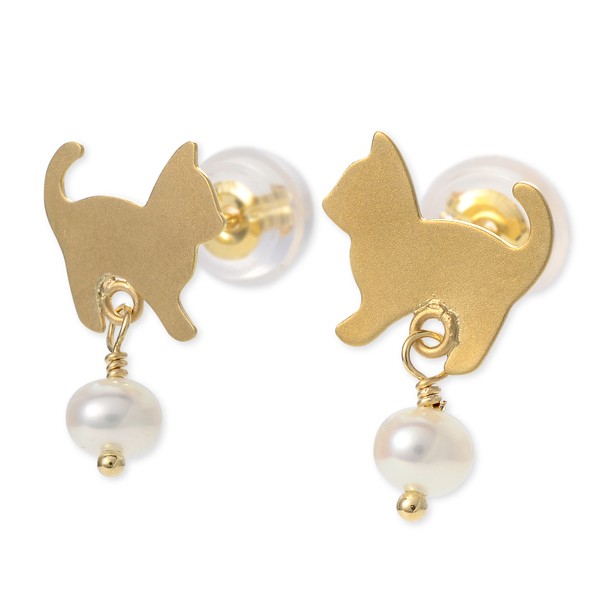 me. イエローゴールドピアス