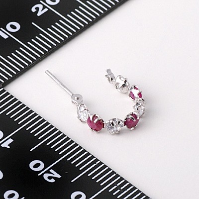 ホワイトゴールドフープピアス