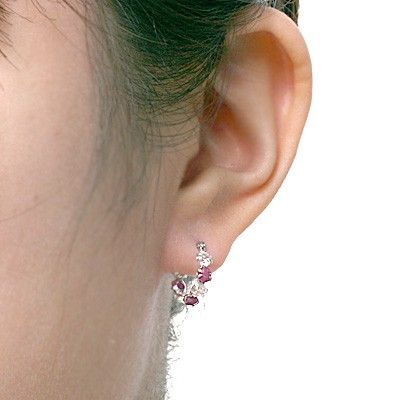 ホワイトゴールドフープピアス