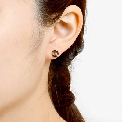 ピンクゴールドピアス