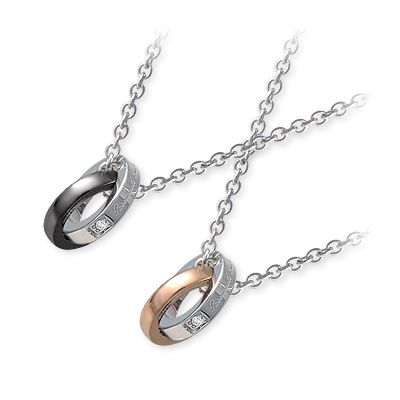 white clover ステンレスペアネックレス