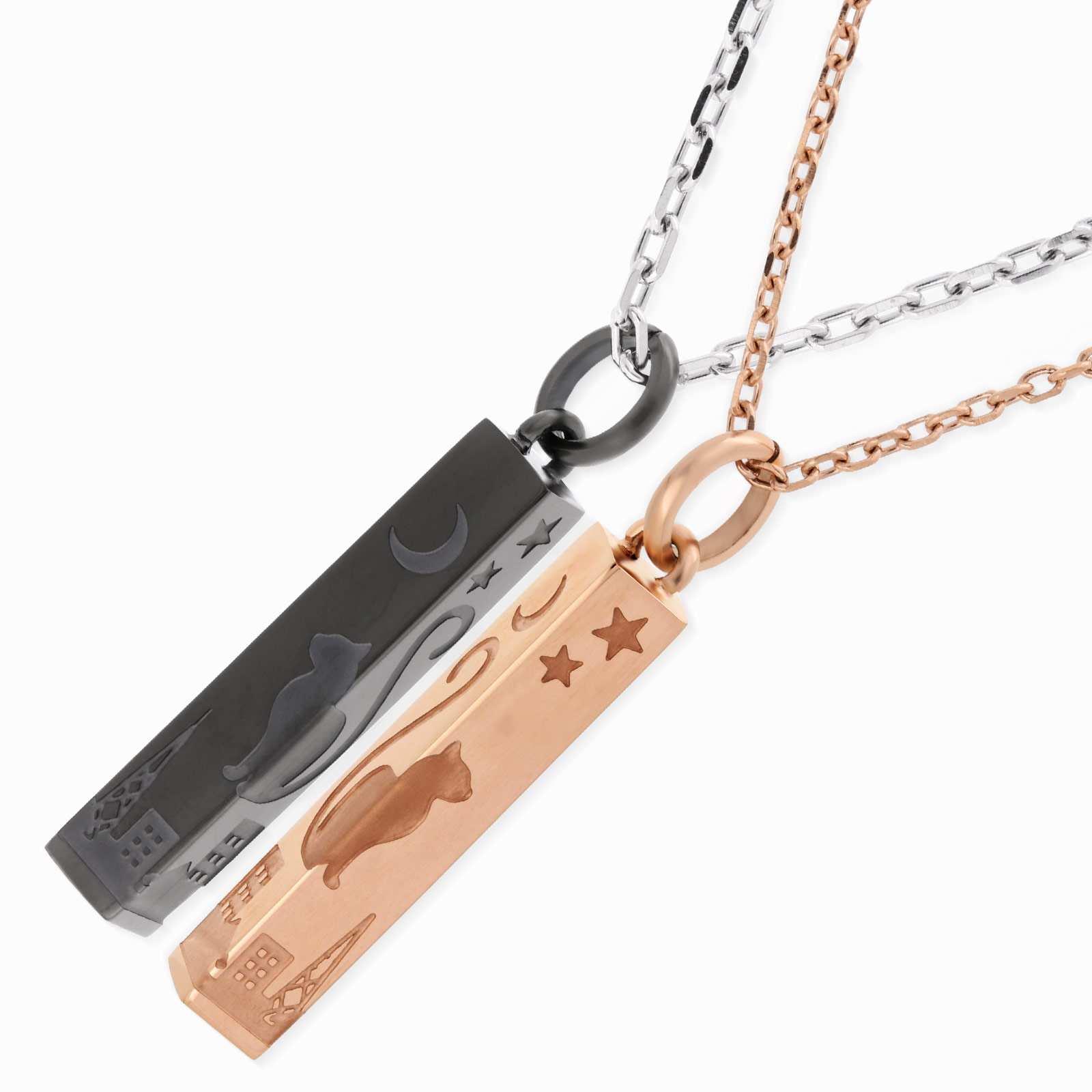 white clover ステンレスペアネックレス