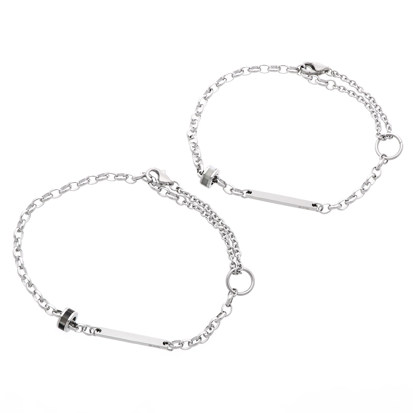 ステンレスペアブレスレット&アンクレット