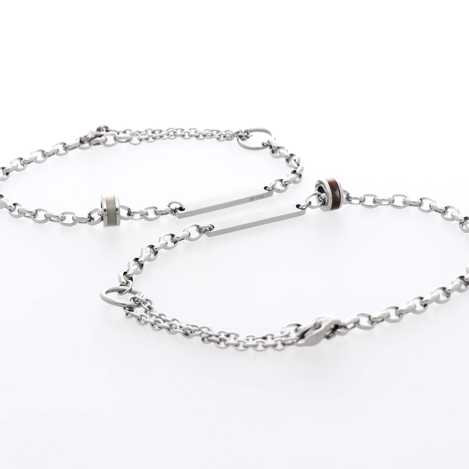 ステンレスペアブレスレット&アンクレット