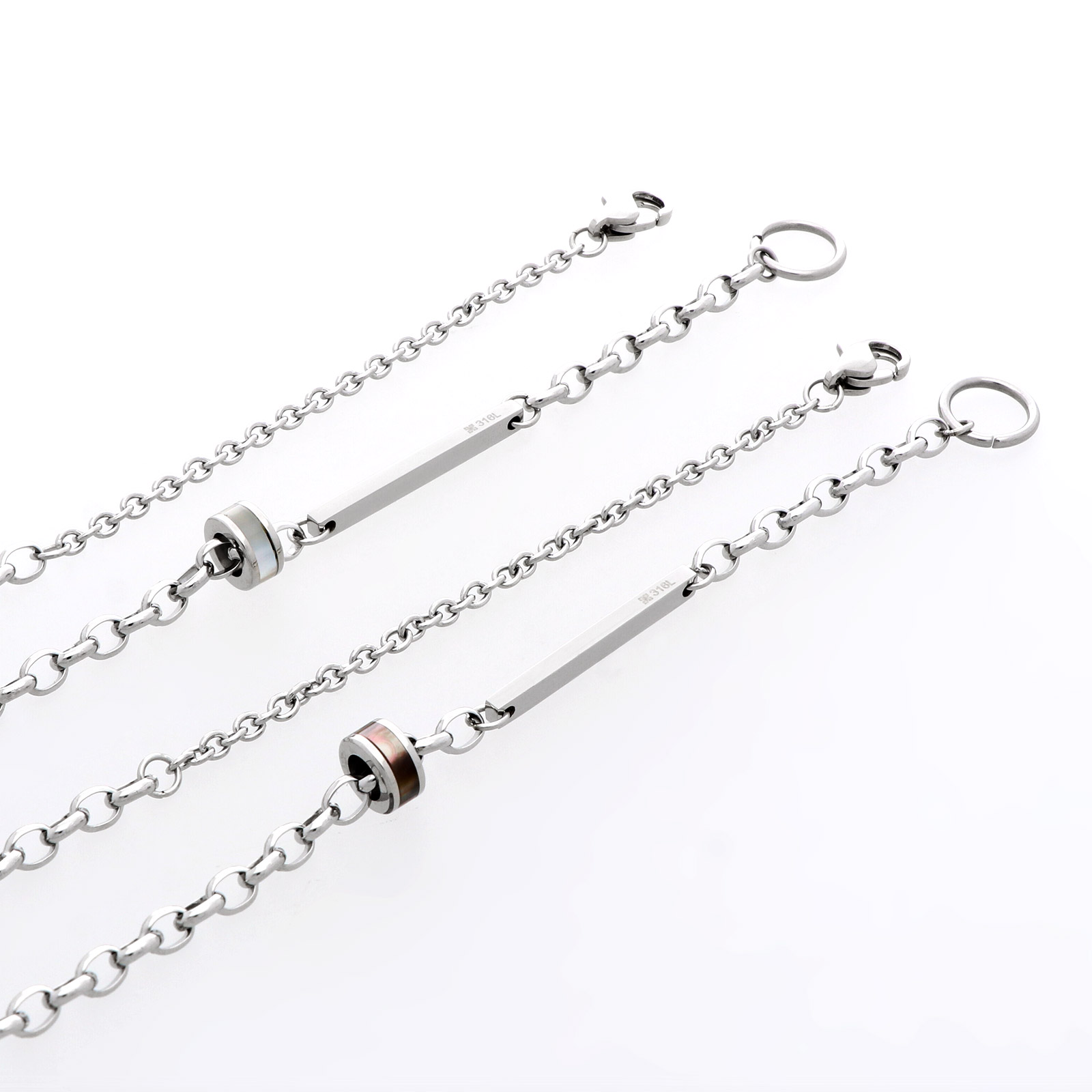 ステンレスペアブレスレット&アンクレット