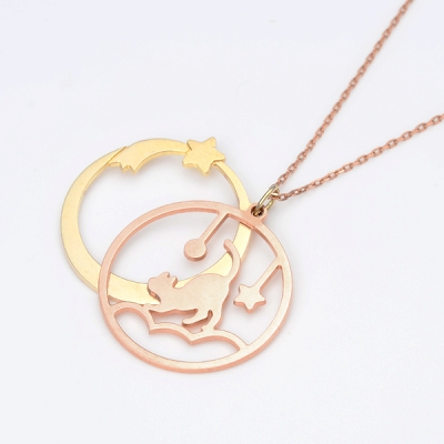 ピンクゴールドネックレス