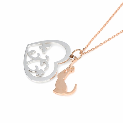 ピンクゴールドネックレス