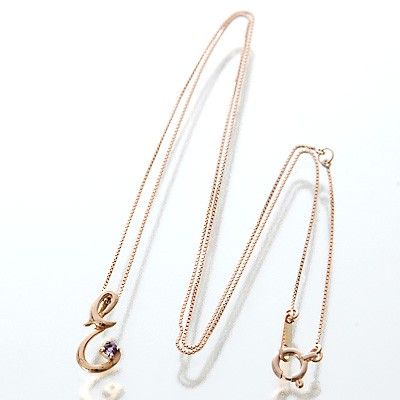 ピンクゴールドネックレス