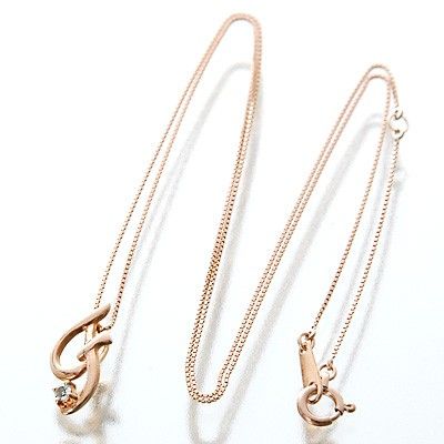 ピンクゴールドネックレス