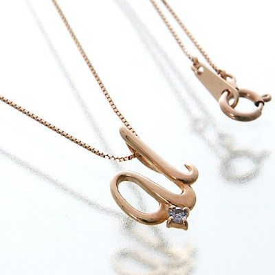 ピンクゴールドネックレス