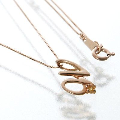 ピンクゴールドネックレス