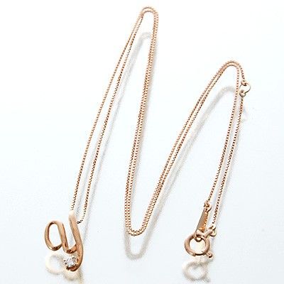 ピンクゴールドネックレス