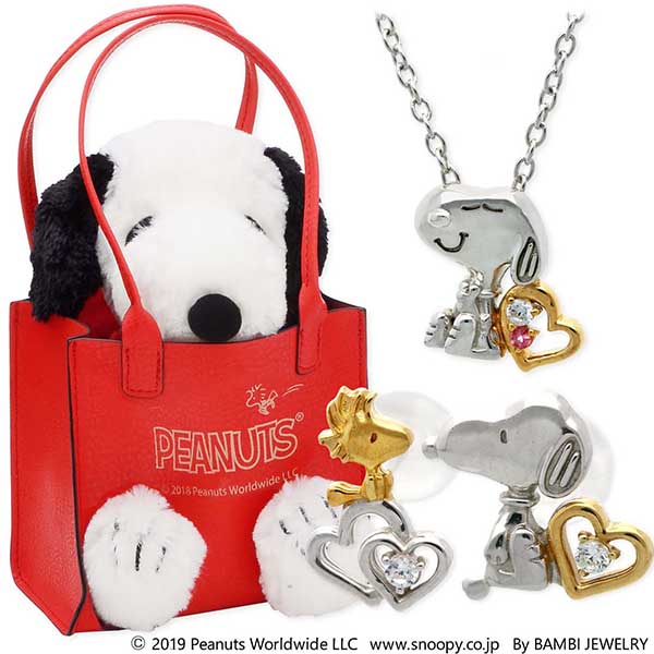 スヌーピー (SNOOPY) シルバーネックレス&ピアスセット