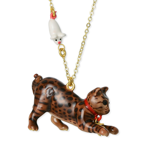 N2 by Les Nereides キャット ブラウン ブラスネックレス