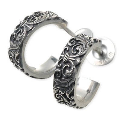 AQUA SILVER メンズ シルバーピアス AP-035F