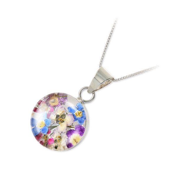 フラワーアクセサリー Candy Flower シルバーネックレス