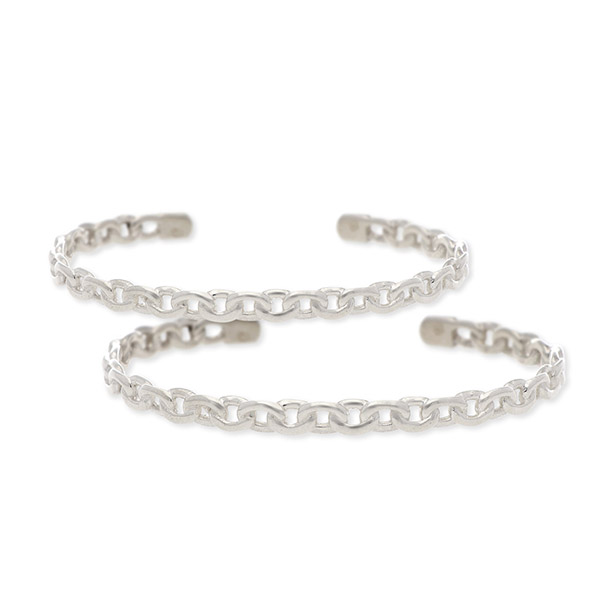 SATURNO シルバーペアバングル