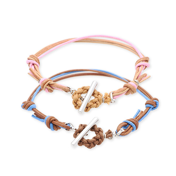 UZUOU レザーペアブレスレット