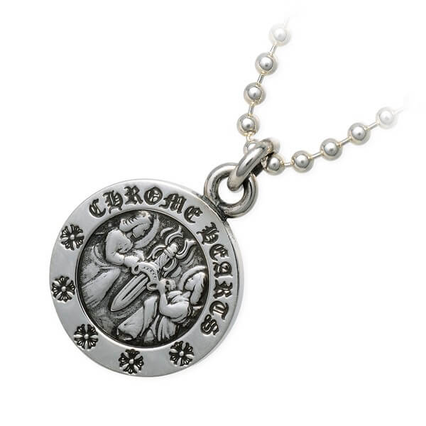 クロムハーツ(Chrome Hearts) シルバーネックレス CHARM ANGEL MEDAL SLV-OPT
