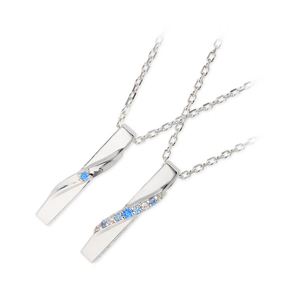 THE KISS シルバーペアネックレス