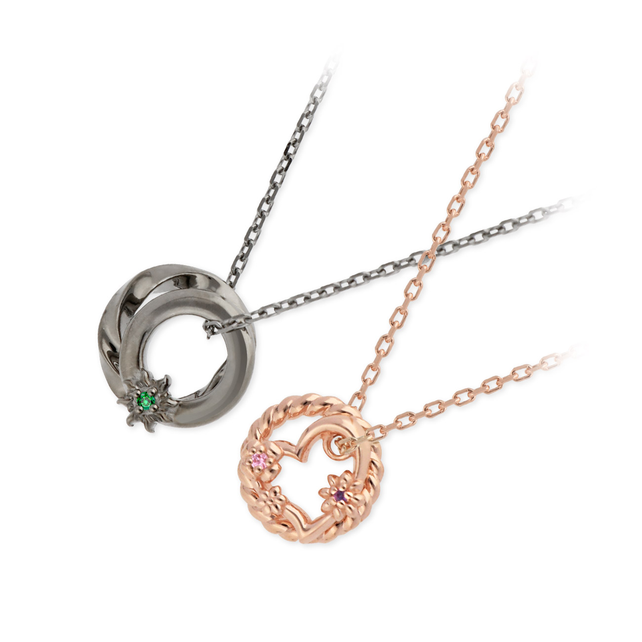 THE KISS シルバーペアネックレス DI-SN2411NG-DI-SN2410CB